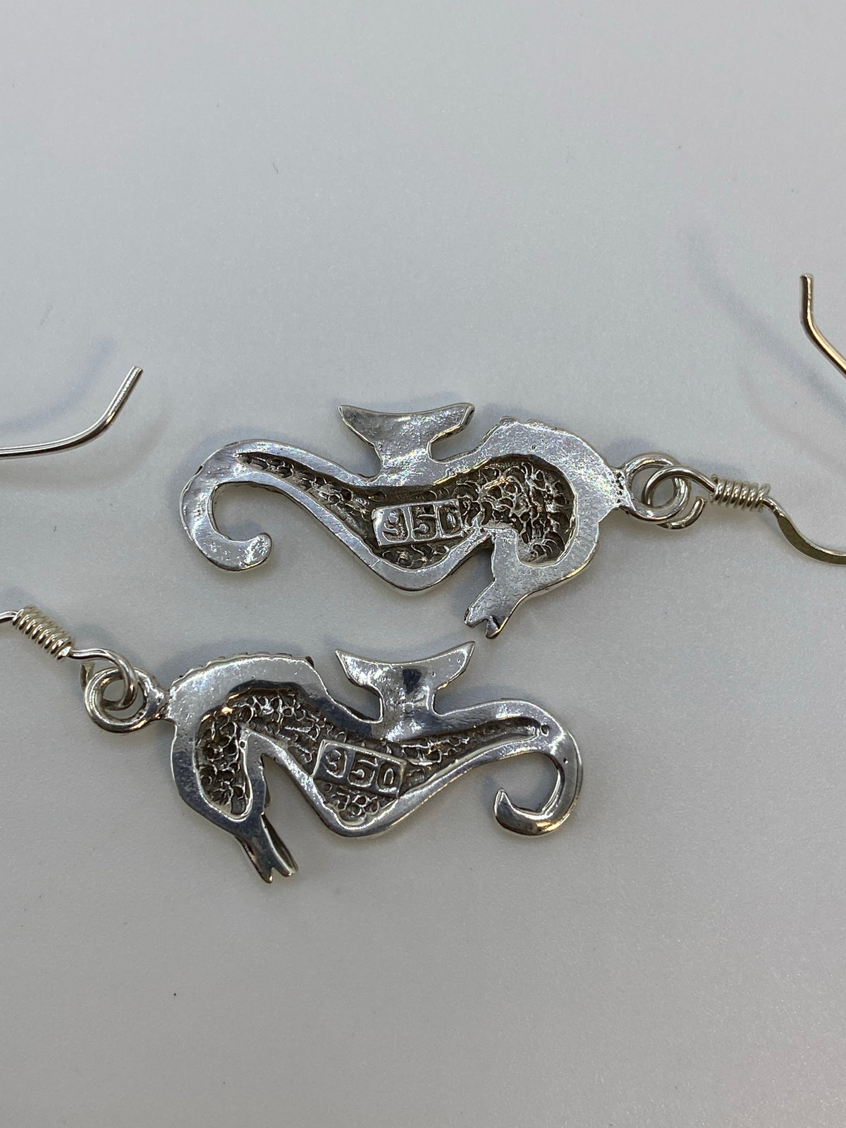 Aretes de Plata con Ópalo de Fuego — Caballito de Mar Taxco — foto 5