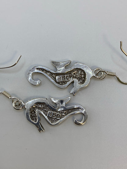 Aretes de Plata con Ópalo de Fuego — Caballito de Mar Taxco — foto 5