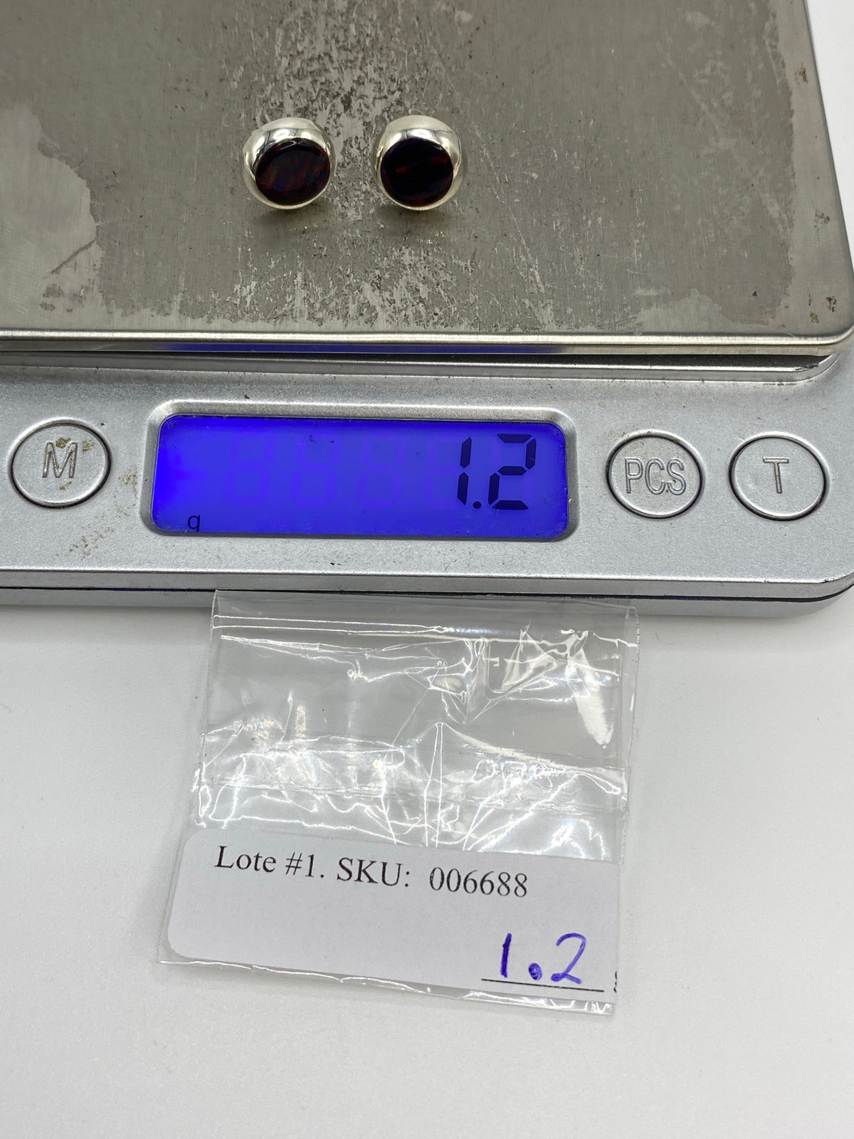 Aretes de Plata Ópalo de Fuego Morado — Taxco 925 — foto 6