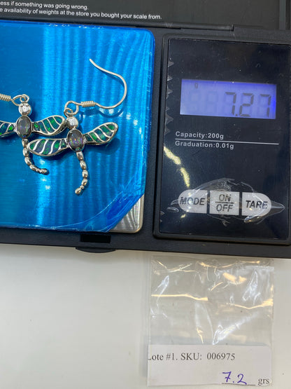 Aretes Dragonfly Plata 950 — Ópalo Multicolor Taxco — foto 6