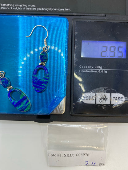 Aretes de Plata Opalo de Fuego Verde — Taxco 950 — foto 6