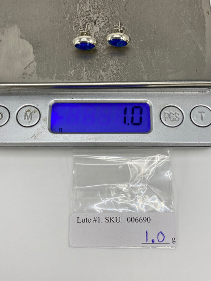 Aretes de Plata con Opalo de Fuego Azul — Taxco — foto 6