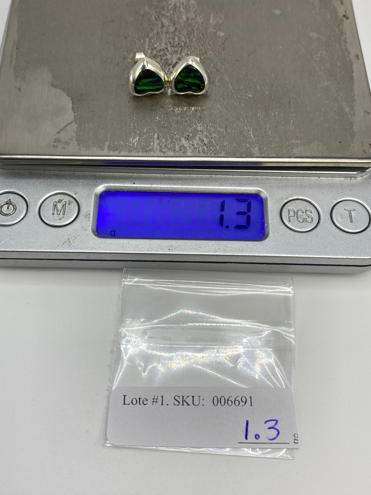 Aretes de Plata con Ópalo de Fuego Verde — Taxco 925 — foto 6