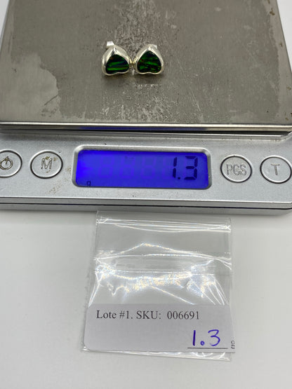 Aretes de Plata con Ópalo de Fuego Verde — Taxco 925 — foto 6