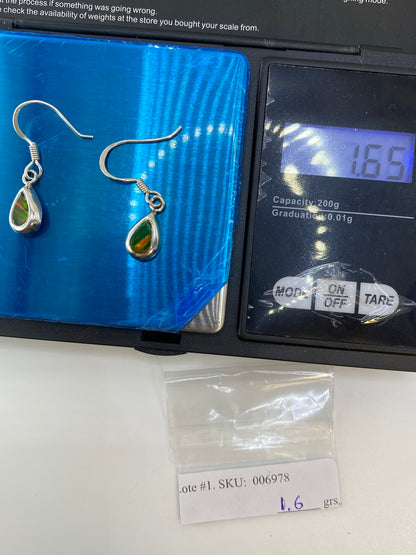 Aretes de Plata Ópalo de Fuego Verde — Taxco 925 — foto 6