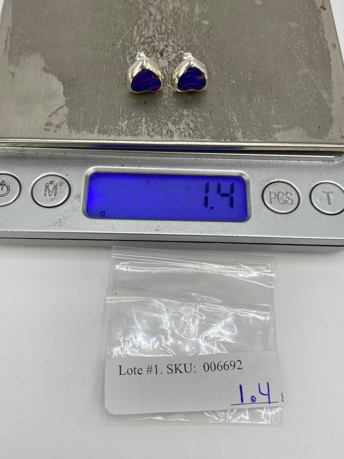 Aretes de Corazón Plata Ópalo de Fuego — Taxco 925 — foto 6