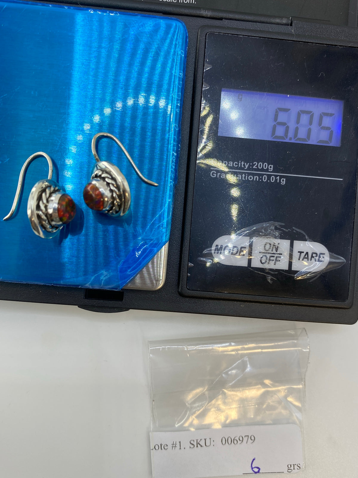 Aretes de Plata Ópalo de Fuego — Multicolor Taxco 950 — foto 6