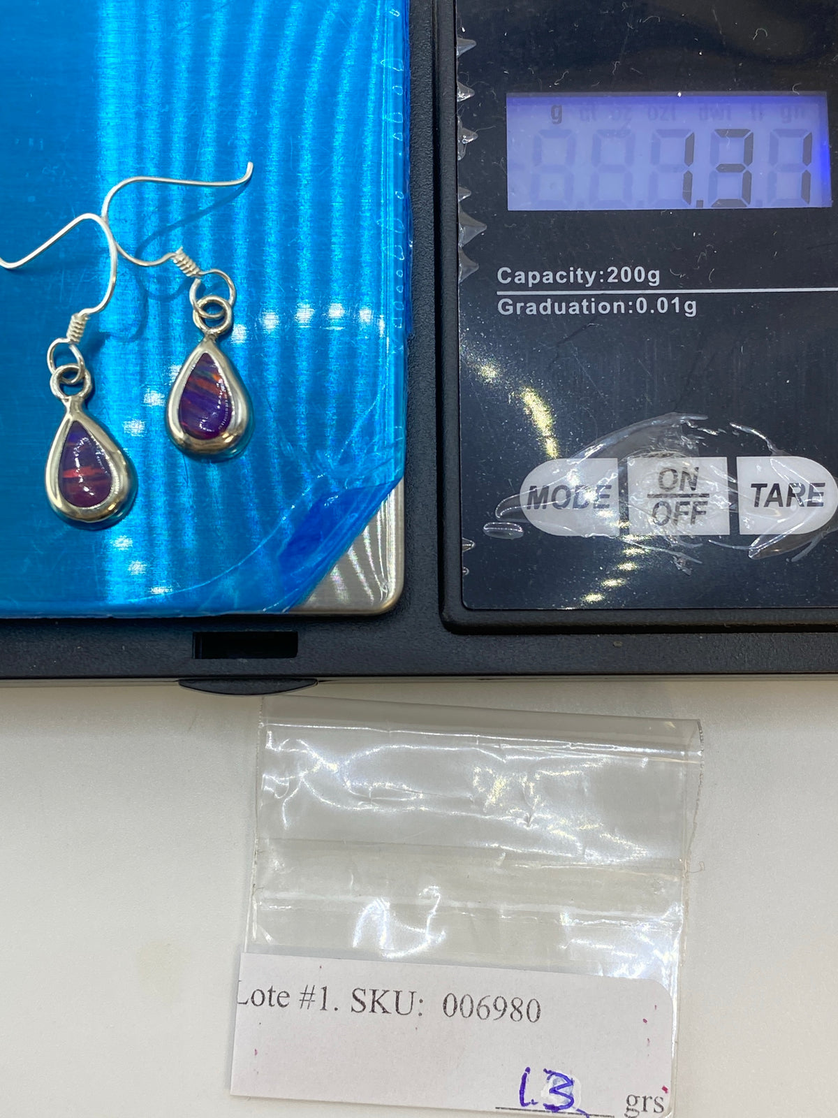 Aretes de Plata con Ópalo de Fuego — Taxco 925 — foto 6