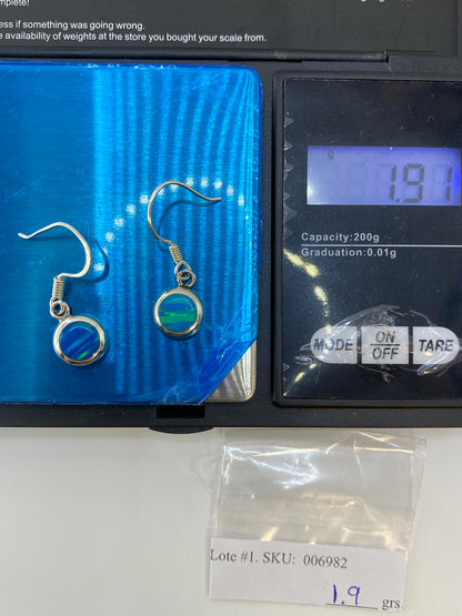 Aretes Plata Ópalo de Fuego Verde Limón — Taxco 950 — foto 6