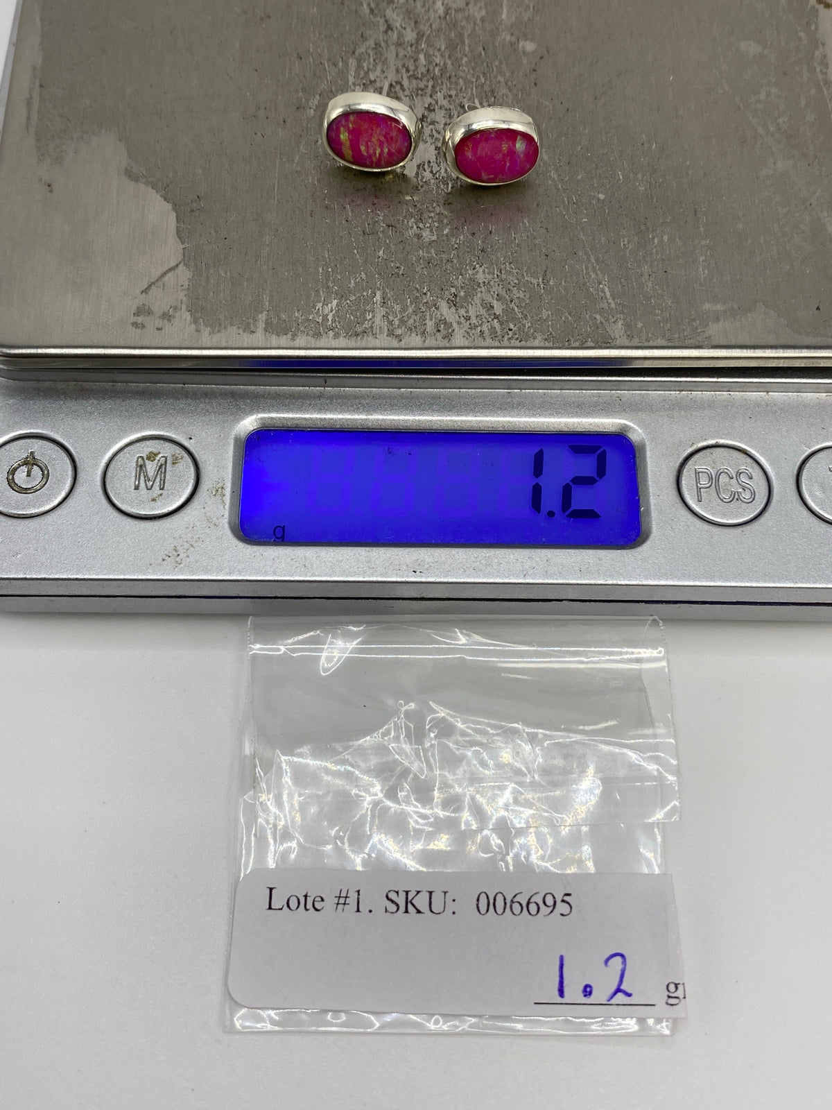 Aretes Plata 925 Ópalo de Fuego Rosa — Taxco — foto 6