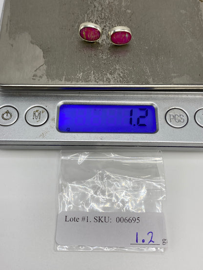 Aretes Plata 925 Ópalo de Fuego Rosa — Taxco — foto 6