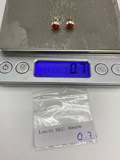 Aretes Plata Ópalo de Fuego Naranja — Taxco 925 — foto 6