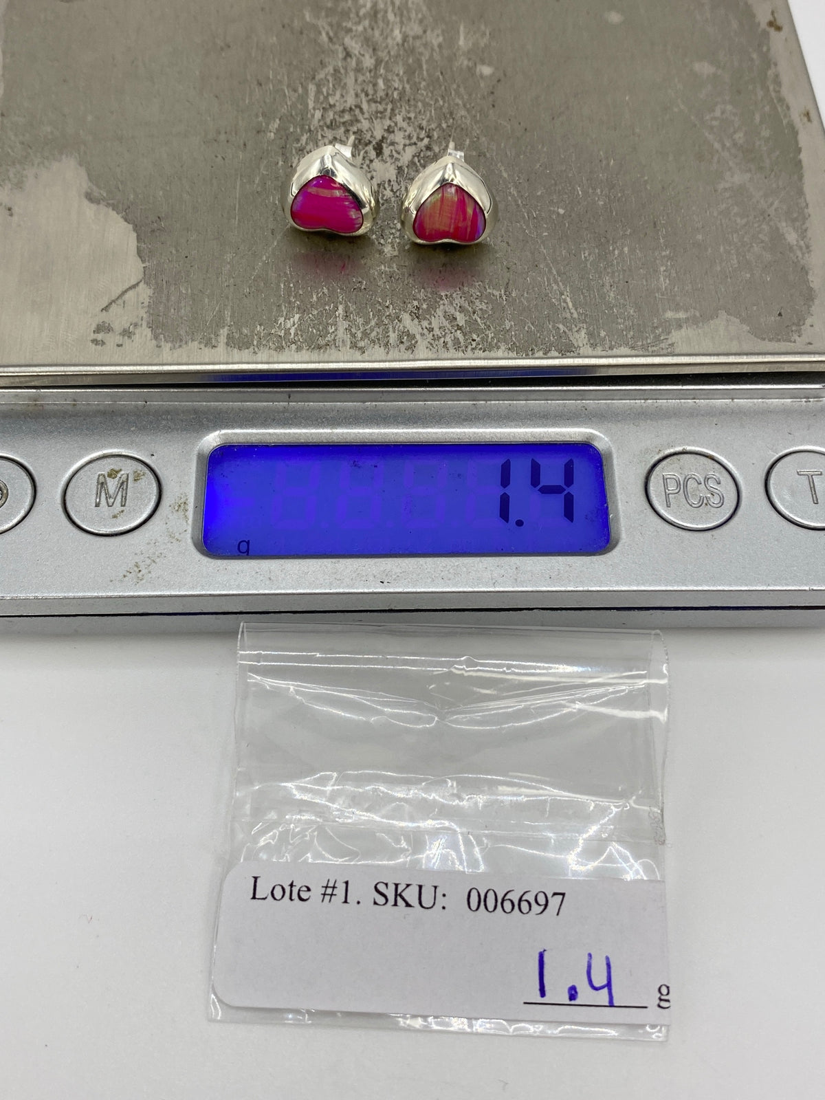 Aretes de Plata con Ópalo de Fuego Rosa — Taxco 925 — foto 6