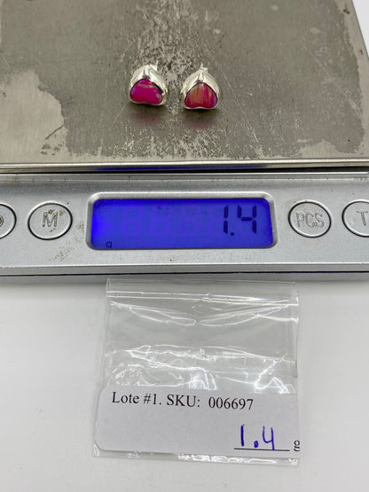 Aretes de Plata con Ópalo de Fuego Rosa — Taxco 925 — foto 6