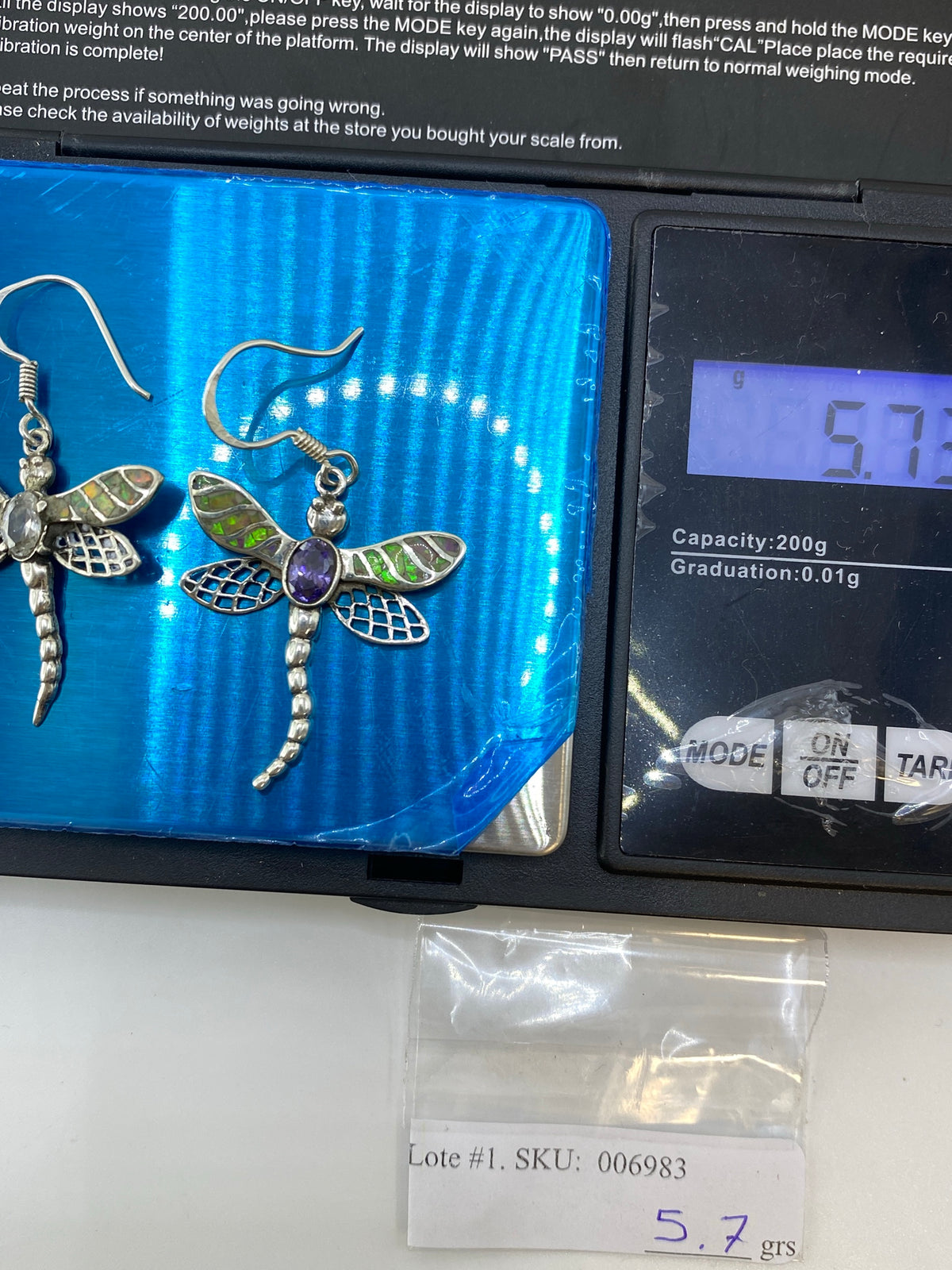 Aretes Libelula Plata Opalo de Fuego — Taxco 950 — foto 6