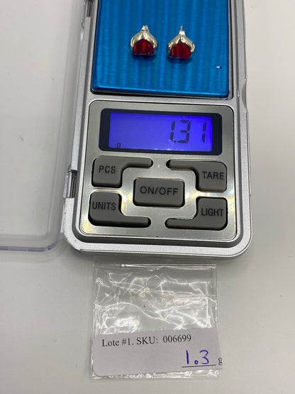 Aretes de Plata con Opalo de Fuego Rosa — Taxco 925 — foto 6