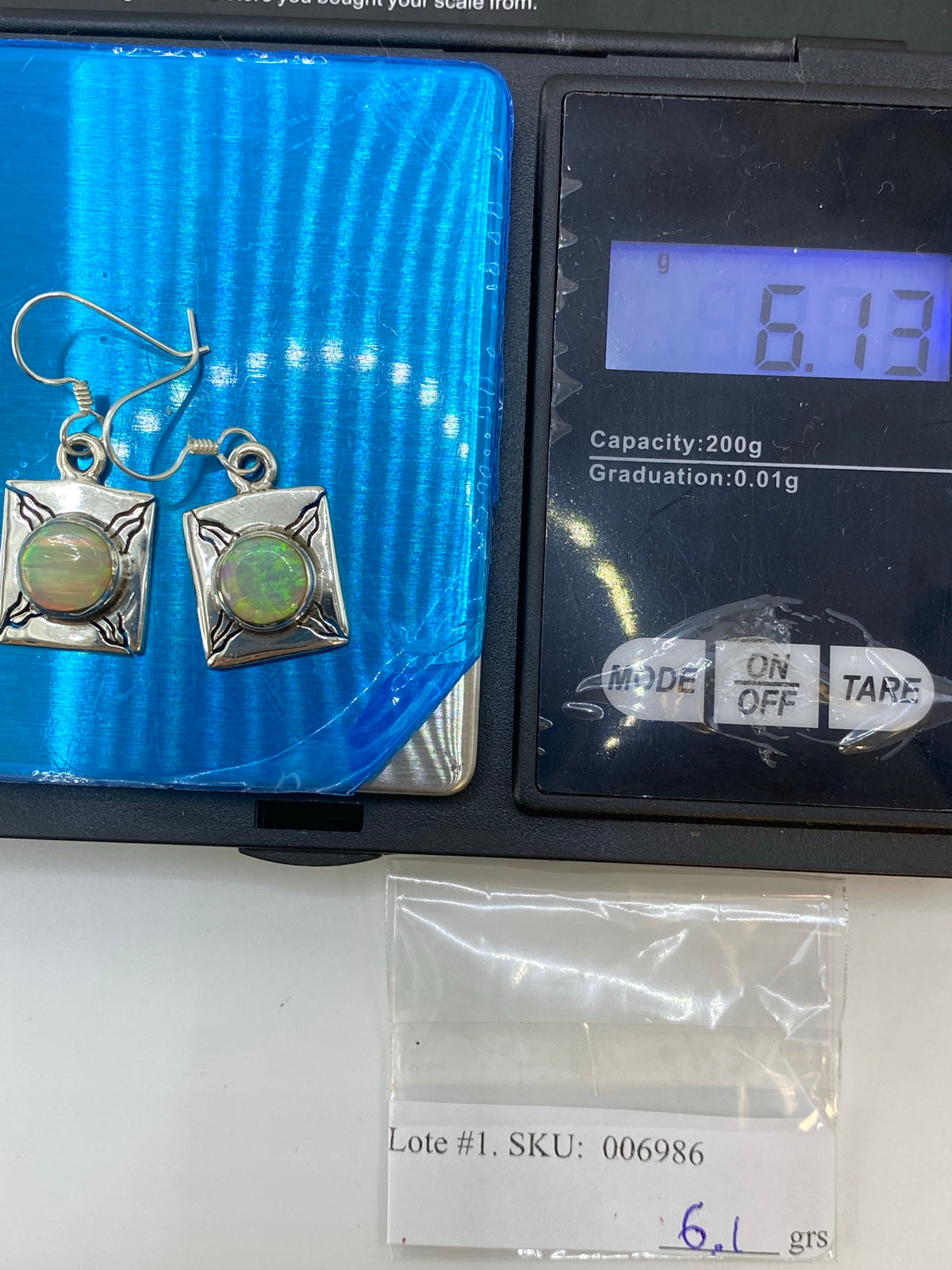 Aretes Plata Ópalo de Fuego Multicolor — Taxco 950 — foto 6