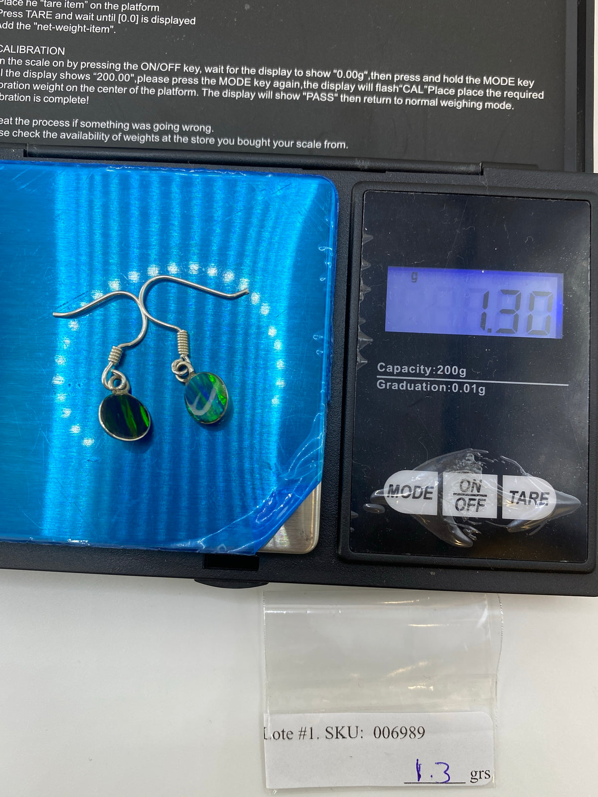 Aretes Plata 925 Opalo de Fuego Verde — Taxco — foto 6