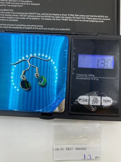 Aretes Plata 925 Opalo de Fuego Verde — Taxco — foto 6