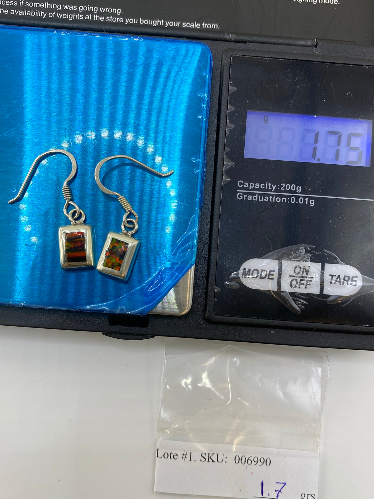 Aretes Plata Ópalo de Fuego Multicolor — Taxco 925 — foto 6