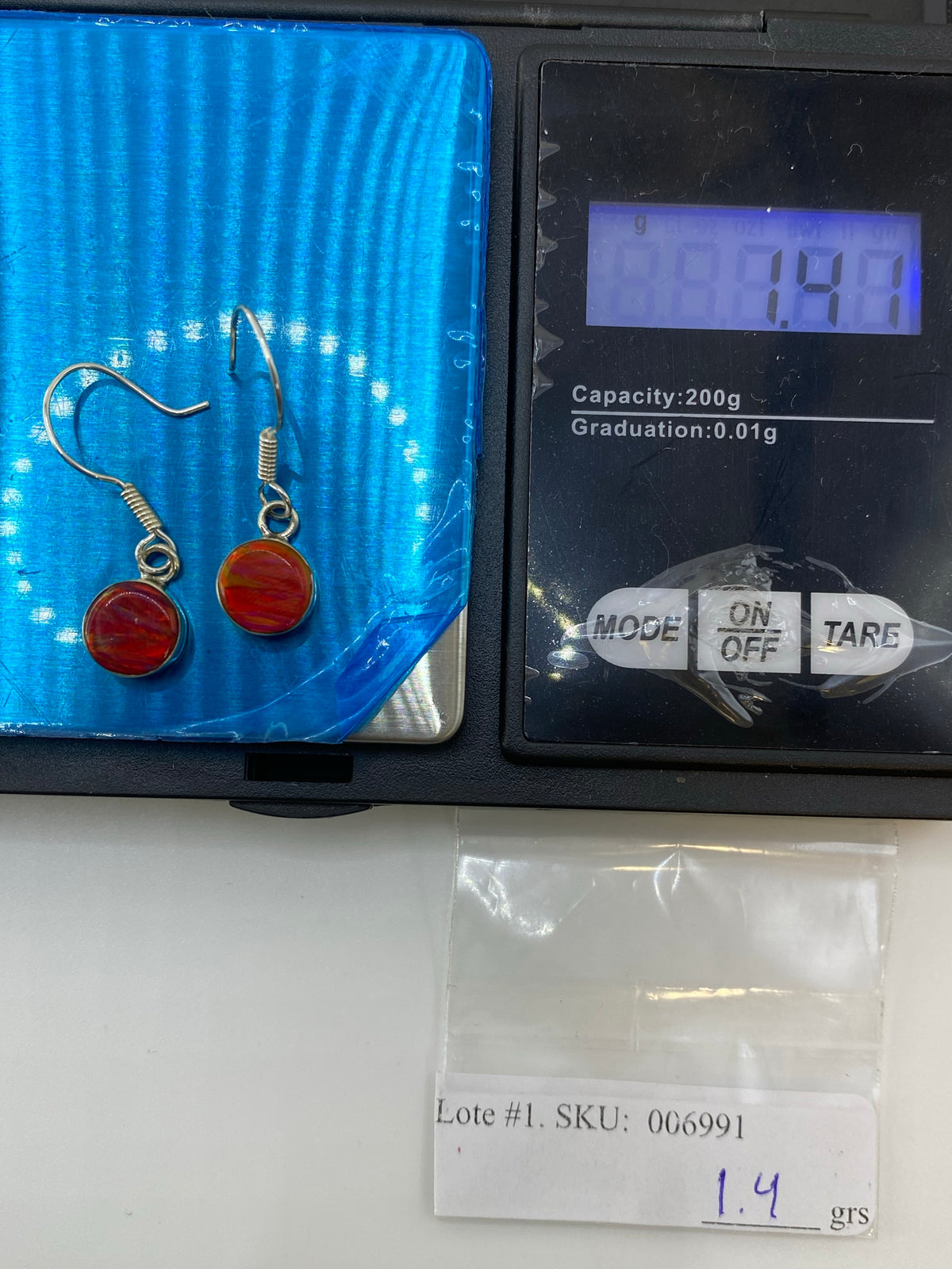 Aretes de Plata con Ópalo de Fuego — Taxco 925 — foto 6