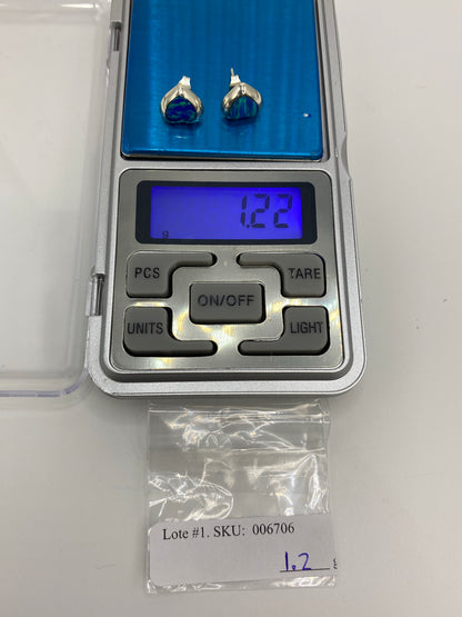 Aretes de Plata Ópalo de Fuego Azul — Taxco 925 — foto 6