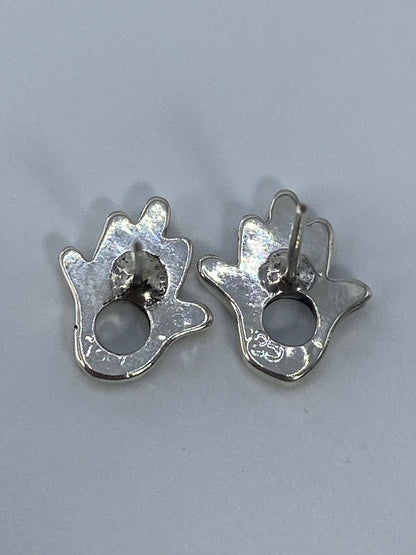 Aretes de Plata Cartoneado Hamsa — Taxco 925 — foto 5