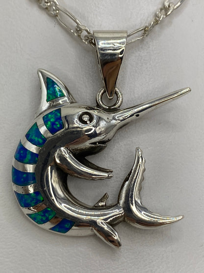 Dije marlin sobre fondo blanco con medidas en centímetros — 3.6 × 3.6 cm