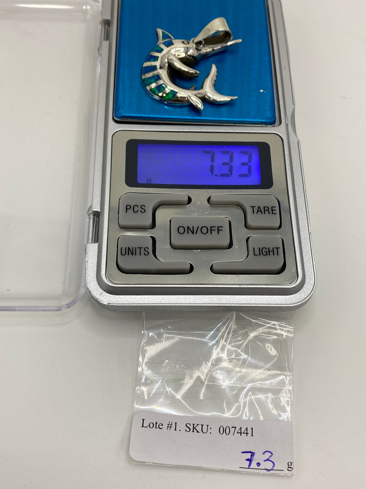 Dije Marlin Plata 950 Ópalo de Fuego Azul — Taxco — foto 6