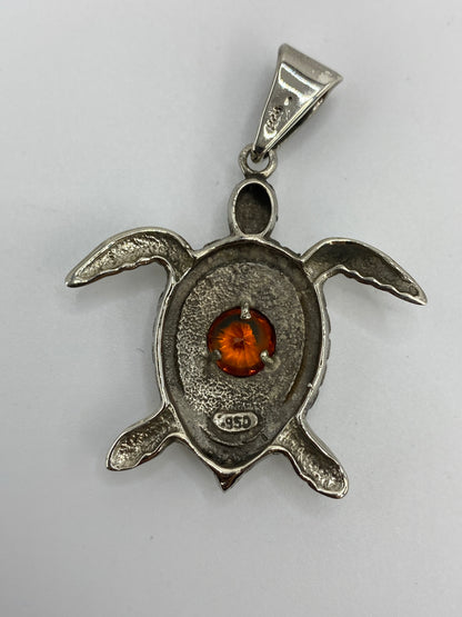 Dije Tortuga Marina Plata 950 con Ópalo de Fuego — foto 5