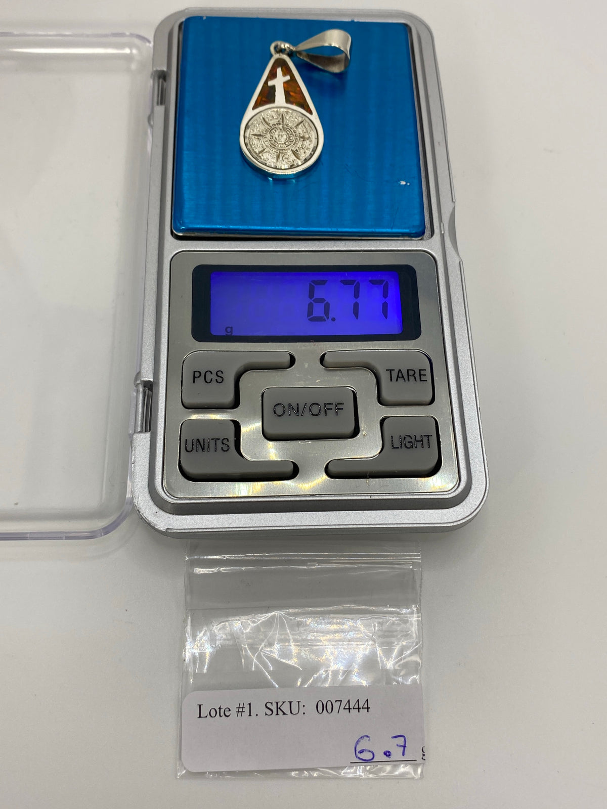 Dije de Plata Religiosa con Opalo de Fuego — Taxco 950 — foto 6
