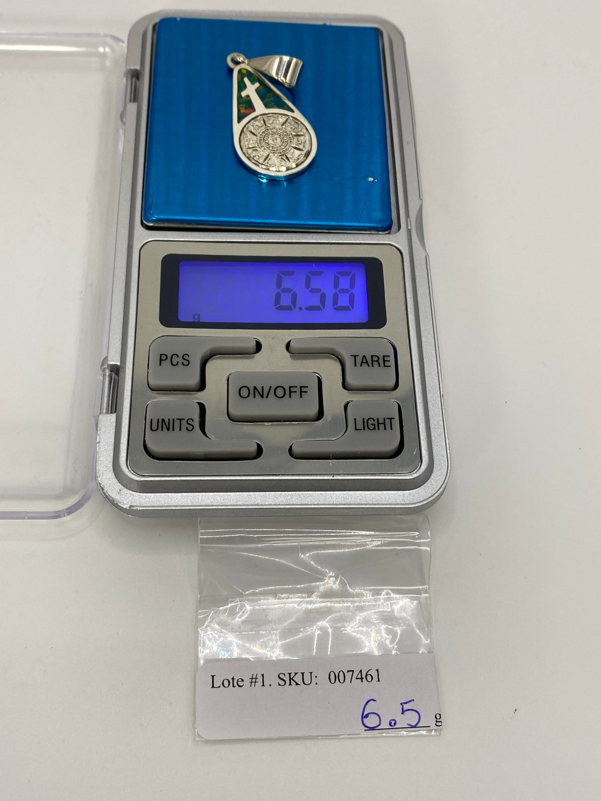 Dije Plata 950 Cruz Azteca con Ópalo de Fuego — foto 6