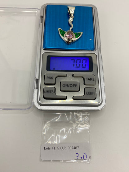 Dije Plata Ópalo de Fuego Verde — Alas Taxco 950 — foto 6