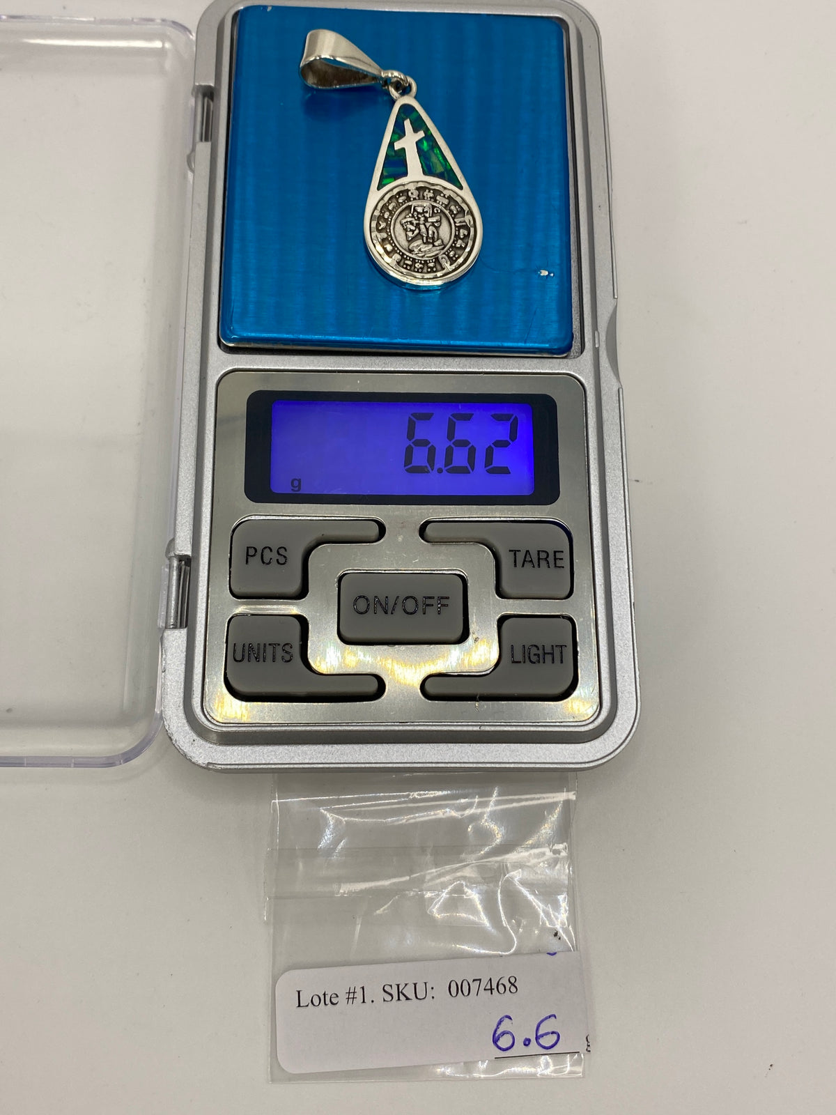 Dije Plata 950 Cruz y Símbolo — Ópalo de Fuego Taxco — foto 6