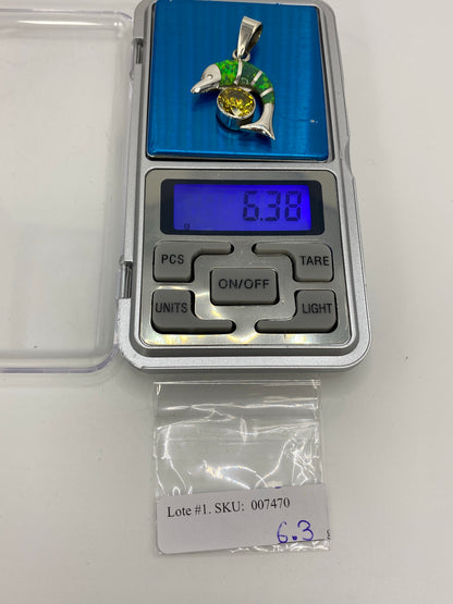 Dije Pájaro Plata 950 con Ópalo de Fuego Verde — foto 6