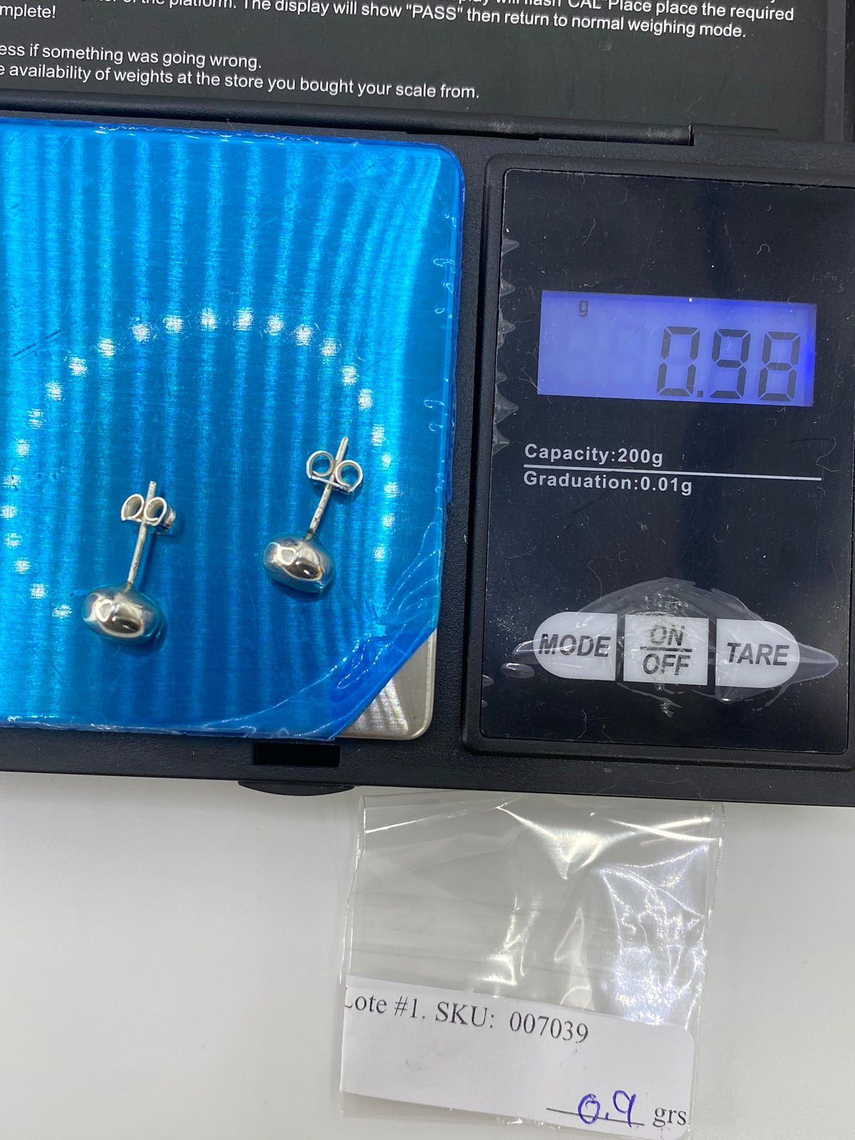 Aretes de Plata Cartoneado — Bola Pequeña Taxco — foto 6