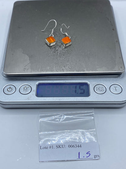 Aretes de Plata Ópalo de Fuego Naranja — Taxco 925 — foto 6