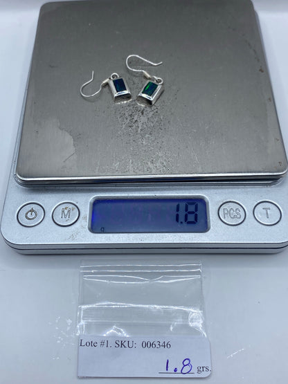 Aretes Plata Ópalo de Fuego Cuadrados — Taxco 925 — foto 6