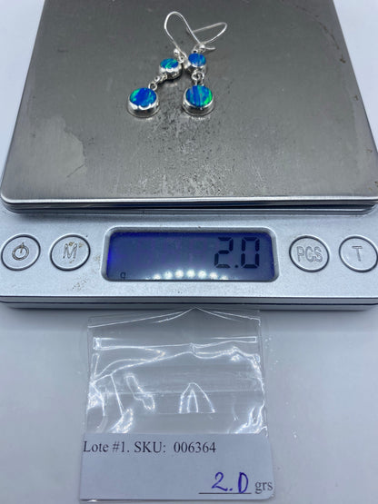 Aretes Plata Ópalo de Fuego Azul — Taxco 925 — foto 6