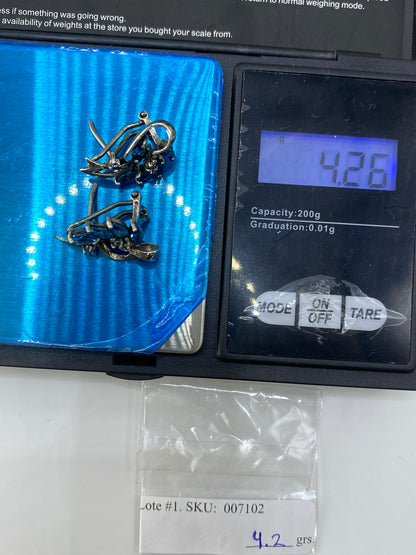 Aretes de Plata con Circonia Azul — Taxco 925 — foto 6