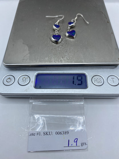 Aretes de Plata con Ópalo de Fuego Azul — Taxco 925 — foto 6