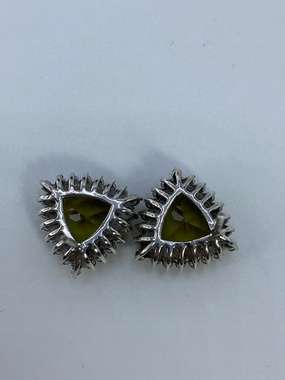 Aretes de Plata con Circonia Verde Olivo — Taxco — foto 5