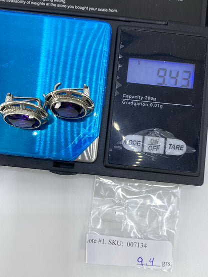 Aretes de Plata 925 con Circonia Morada — Taxco — foto 6