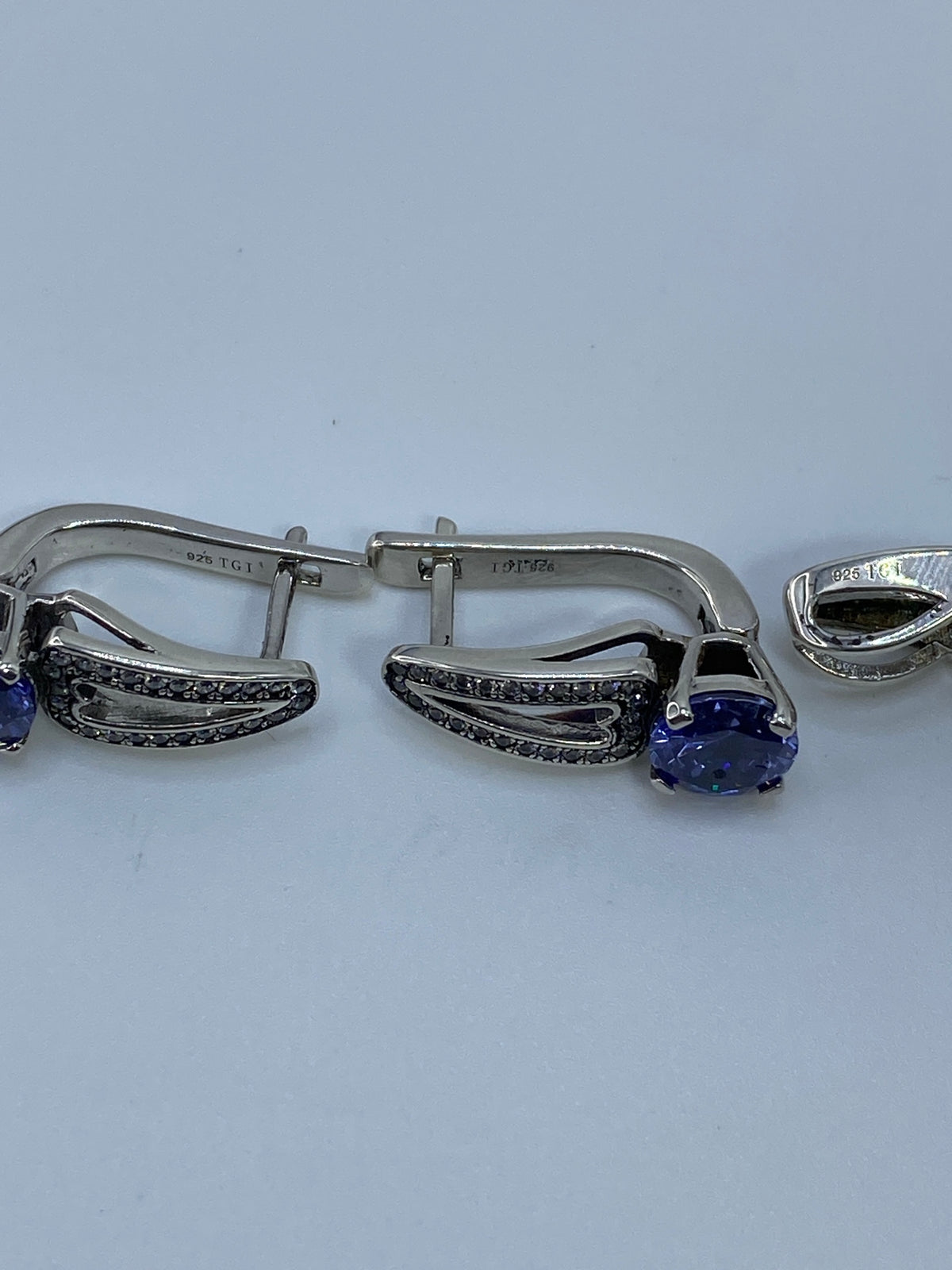 Aretes de Plata con Circonia Azul — Taxco 925 — foto 5