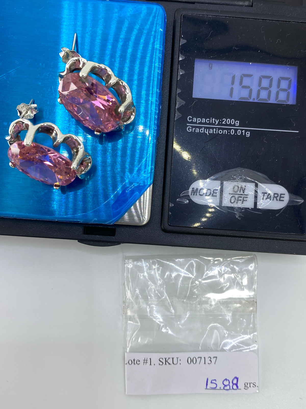 Aretes de Plata Circonia Rosa — Taxco 925 — foto 6