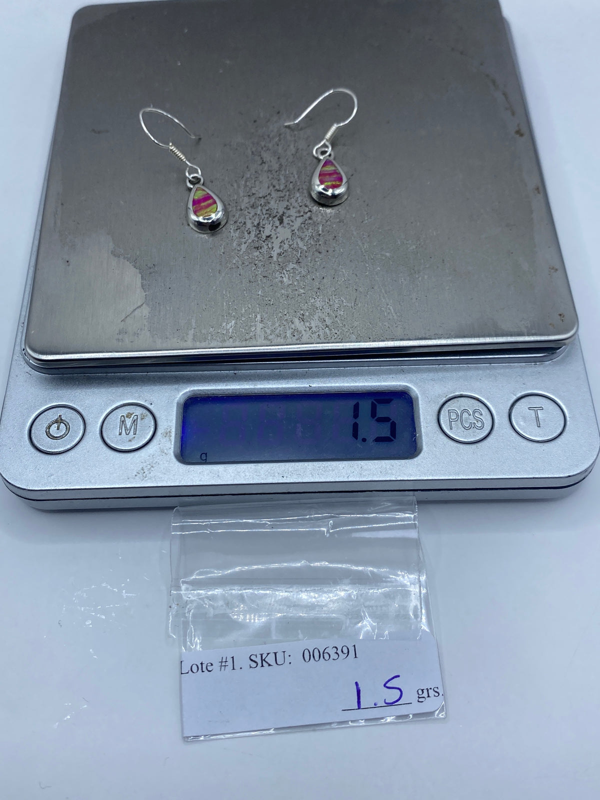 Aretes Plata 950 Ópalo de Fuego Rosa — Taxco — foto 6