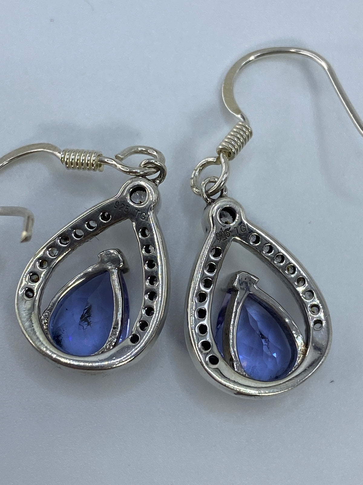 Aretes Gota Plata Circonia Azul — Taxco 925 — foto 5