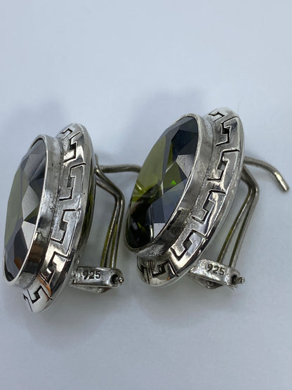 Aretes de Plata Circonia Verde Olivo — Taxco 925 — foto 5