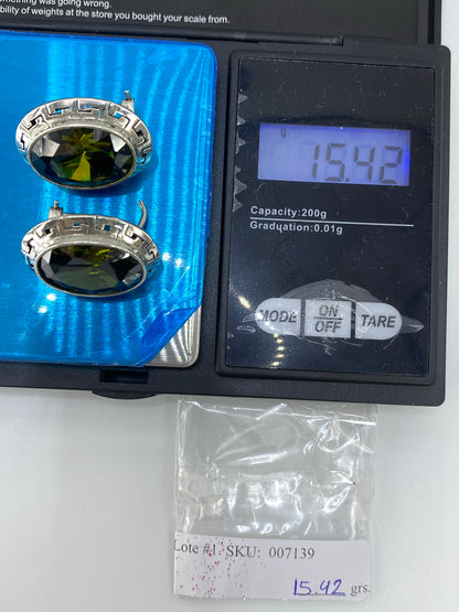 Aretes de Plata Circonia Verde Olivo — Taxco 925 — foto 6