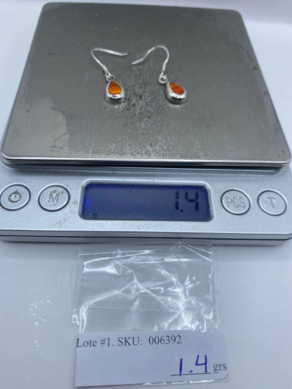 Aretes de Plata Ópalo de Fuego Naranja — Taxco 925 — foto 6